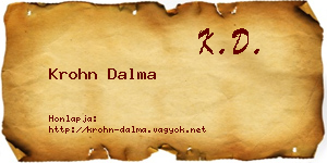 Krohn Dalma névjegykártya